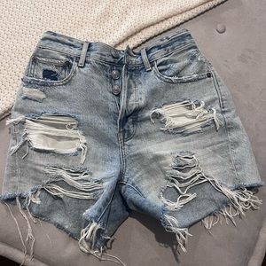american eagle high rise jeans boyfriend shorts